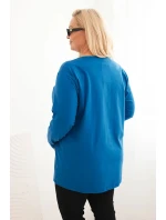 Dámske Plus veľkosť V-neck blúzka s dlhými rukávmi Khabra Dámske Plus veľkosť V-neck blúzka s dlhými rukávmi Khabra