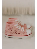 Dziecięce Wysokie Trampki Różowe Mona