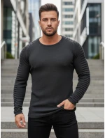 Pánsky sveter cez hlavu antracitový WX1604