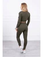 Súprava s ozdobnými khaki stuhami