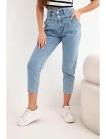 Dámske džínsové nohavice s dvojitým zapínaním M.sara jeans blue