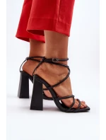 Modne Sandały Na Obcasie Czarne Josette