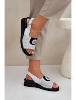 Sandały Damskie Na Koturnie Srebrne Isnnoria