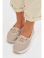 Dámske kožené poltopánky LR61-7044 beige - S.Barski Dámske kožené poltopánky LR61-7044 beige - S.Barski