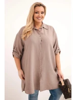 Dámske plus size viskózové tričko s dlhšou zadnou časťou Dámske plus size viskózové tričko s dlhšou zadnou časťou