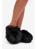 Futrzane Kapcie Damskie Czarne Iseline