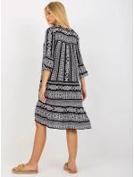 Šaty D73771M30214A1EN čiernobiele