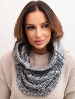 Dámsky zimný mäkký pletený komín KN25 grey+graphite