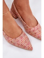 Plecione Sandały Damskie Na Delikatnym Obcasie Multikolor Jorela