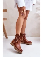 Dámske kožené členkové topánky Lewski Brown Dámske kožené členkové topánky Lewski Brown