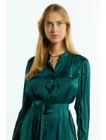 Dámske saténové fľaškové šaty 1210-009 Green - Monnari
