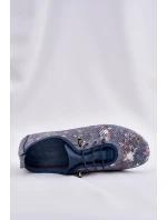 Półbuty Damskie Ze Skóry Naturalnej Wzorzyste Artiker 56C2691 Niebieskie