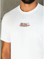 Pánske biele tričko s potlačou FashionStreet RX5421 Pánske biele tričko s potlačou FashionStreet RX5421