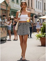 Dámska sivá sukňa-šortky FashionStreet SY0529