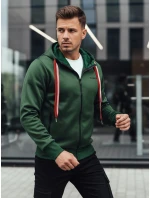 FashionStreet zelená pánska mikina s kapucňou BX5860