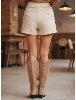 Dámske semišové kovbojské topánky béžové FashionStreet ZY1203 Dámske semišové kovbojské topánky béžové FashionStreet ZY1203