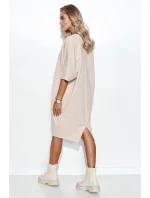 Denné šaty M708 béžové - Makadamia