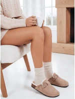 Dámske semišové zateplené žabky béžové FashionStreet ZY1196