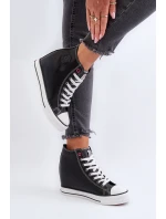 Trampki Damskie Na Koturnie Cross Jeans NN2R4005 Czarne