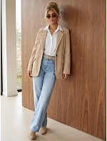 Dámska béžová kordová bunda FashionStreet PY0158 Dámska béžová kordová bunda FashionStreet PY0158