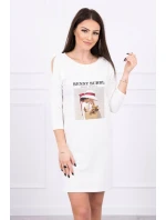 Šaty s potlačou košíka ecru