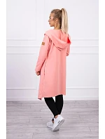 Dlhý kabát s kapucňou marhuľová Dlhý kabát s kapucňou marhuľová