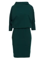 Dámske šaty s kimonovými rukávmi B175 tmavozelené - BEwear