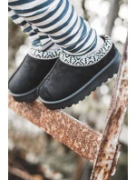 Kapcie Dziecięce Wsuwane Ocieplane Czarne Olivane