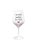 THE BEST SISTER IN THE WORLD - biely nerozbitný pohár na víno 470 ml