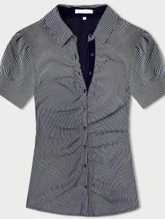 Tmavomodrá blúzka s golierom (SST2030D)