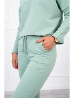 Súprava s oversize blúzkou tmavo mätovej farby Súprava s oversize blúzkou tmavo mätovej farby