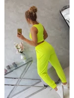 Set top+nohavice žltá neónová