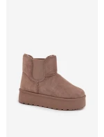 Damskie Śniegowce Z Elastyczną Wstawką Khaki Kiora