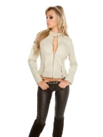 Sexi motorkárska bunda VK2 cream - Koucla Sexi motorkárska bunda VK2 cream - Koucla