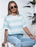 Dámske pruhované tričko ALMIN tyrkysová FashionStreet RY2562