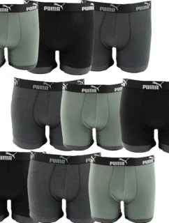 Pánske boxerky Puma 9-Pack Black Grey Khaki Comfortable Cotton