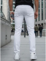 Pánske biele slim fit džínsy FashionStreet UX4477