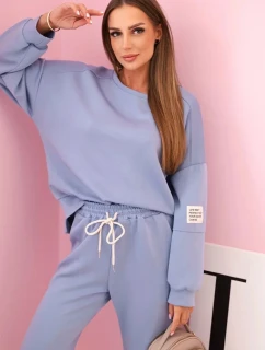Súprava tepláky + nohavice maslová tkanina svetlý denim