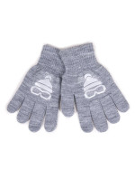 Chlapčenské päťprsté rukavice Yoclub s reflexnými prvkami RED-0237C-AA50-004 Grey