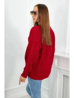 Sveter na gombíky S24-4 červený - Kesi
