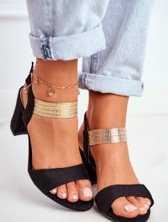 Dámske sandále Enjoy GD169 black and gold - Barski