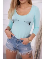 Blúzkové body s potlačou pištole mint