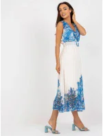 Dámske šaty DHJ SK 13128 bielej a modrej - FPrice Dámske šaty DHJ SK 13128 bielej a modrej - FPrice