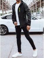 Pánska softshellová bunda s kapucňou čierna FashionStreet TX4464