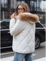 Dámska prešívaná zimná bunda s kapucňou biela FashionStreet TY5236