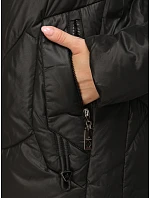 Dámska prešívaná zateplená bunda s kapucňou, čierna, FashionStreet TY5936