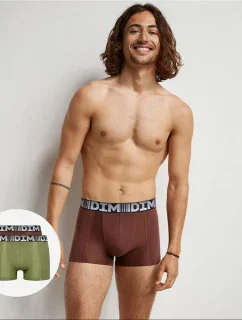 Pánske boxerky 2ks DIM COTTON 3D FLEX AIR BOXER 2x - DIM - green