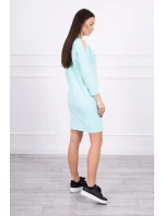 Šaty s potlačou Love v mätovej farbe