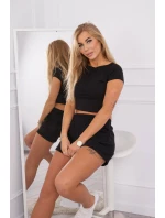 Bavlnená súprava so šortkami čierna