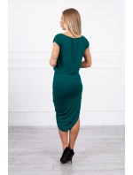 Sukienka asymetryczna ciemno zielona